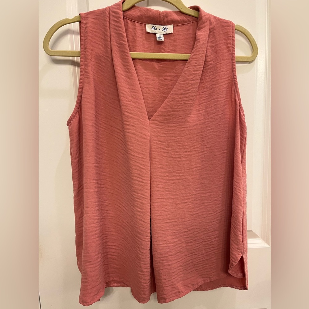 She + Sky sleeveless coral blouse